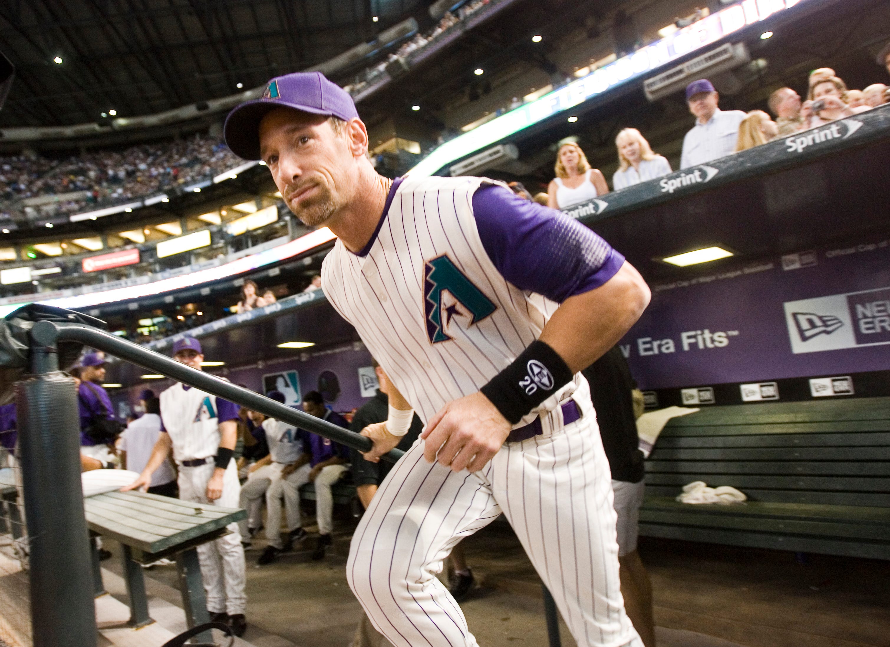 white and purple diamondbacks jersey